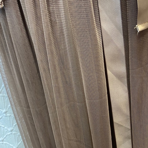 NWOT Candolite Petite small petite Brown bronze Lace Long Sleeve Gown sequins - Picture 5 of 13